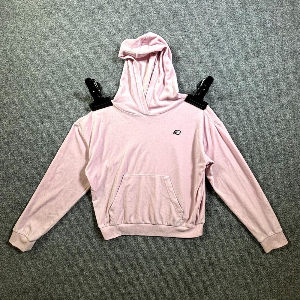 New Balance Hoodie Girls Large (14/16) Light Pink Soft Cozy Kangaroo Pocket Logo